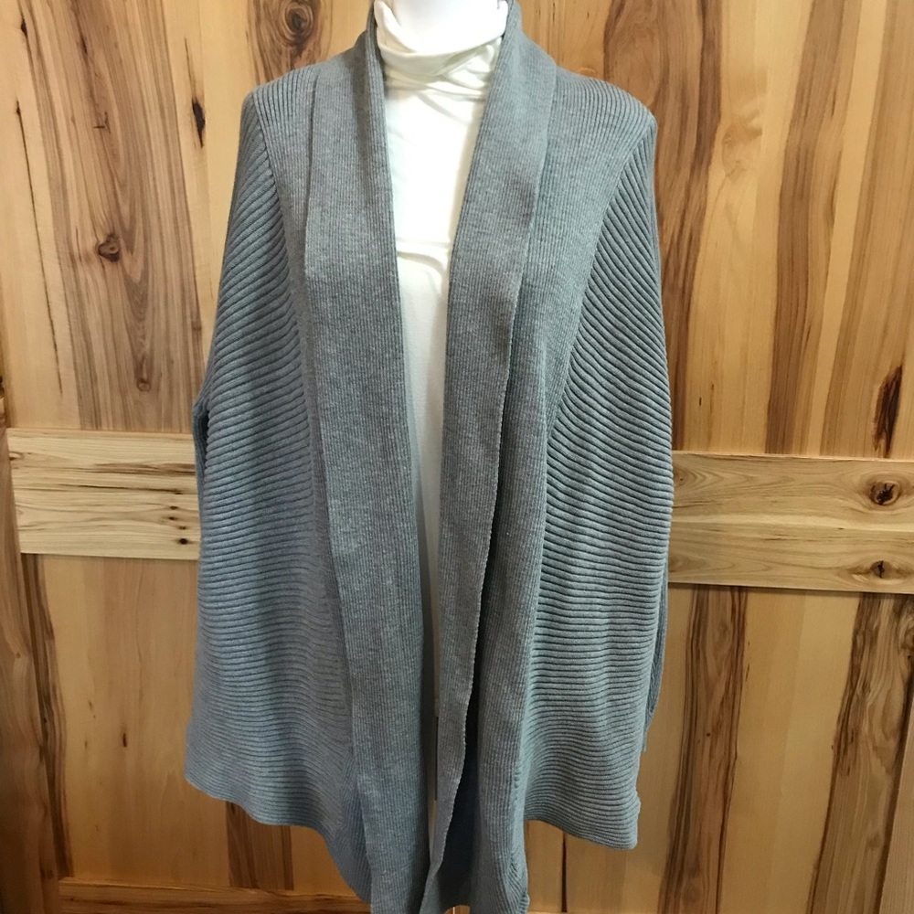 Forever 21 Open Front Long Sleeve Sweater Grey Women’s Medium